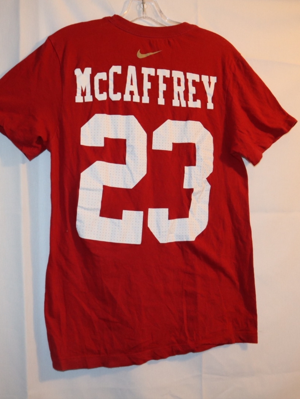 Men's San Francisco 49ers Christian McCaffrey Nike Scarlet Red Tee Size Small - Picture 7 of 9